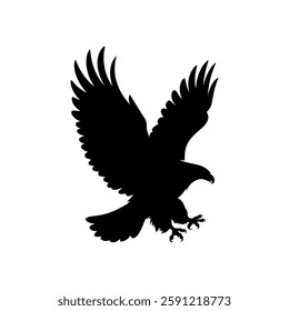 Bird Silhouette With A White Background.