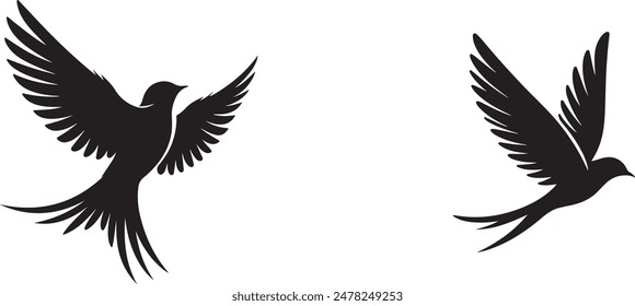 silueta de pájaro Ilustración vectorial de fondo blanco .