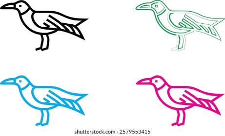 Bird silhouettes, colorful wings, graphic design, minimalist art, flat colors, vector illustration, black pink blue turquoise, flying birds, spread wings, simplified shapes, clean lines, stylized avia