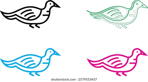 Bird silhouettes, colorful wings, graphic design, minimalist art, flat colors, vector illustration, black pink blue turquoise, flying birds, spread wings, simplified shapes, clean lines, stylized avia