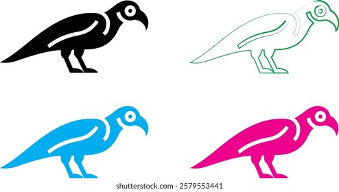 Bird silhouettes, colorful wings, graphic design, minimalist art, flat colors, vector illustration, black pink blue turquoise, flying birds, spread wings, simplified shapes, clean lines, stylized avia