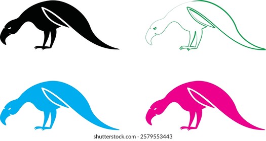 Bird silhouettes, colorful wings, graphic design, minimalist art, flat colors, vector illustration, black pink blue turquoise, flying birds, spread wings, simplified shapes, clean lines, stylized avia