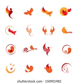 Bird Silhouettes Set - Isolated On White Background - Vector Illustration, Graphic Design Editable For Your Design.