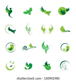 Bird Silhouettes Set - Isolated On White Background - Vector Illustration, Graphic Design Editable For Your Design.
