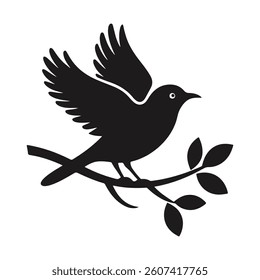bird silhoutte illustration with white backraund