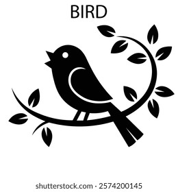 a bird silhoutte vector illustration , and  graceful bird silhouette vector featuring outstretched wings, a sleek body, and a pointed beak, symbolizing freedom and flight in a minimalist design.