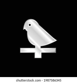 Bird silver plated metallic icon