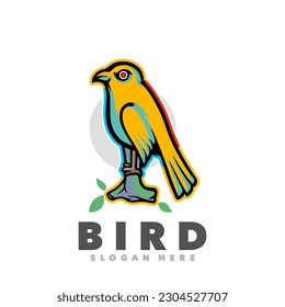 Bird simple cartoon logo template