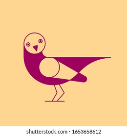 Bird simple geometric logo. Pigeon icon.