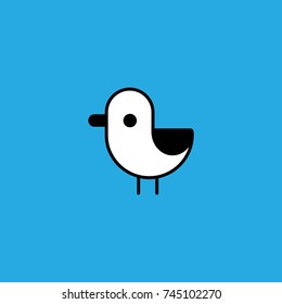 Bird simple illustration, flat design vector illustration.