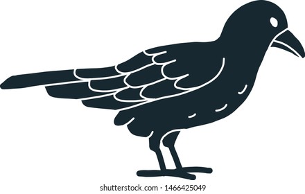 Bird simple illustration on white background