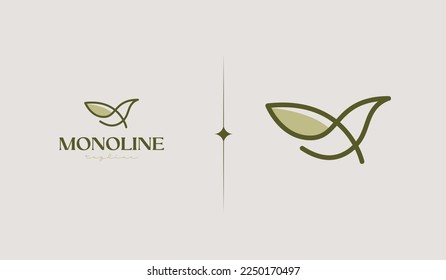 Bird Simple Line Logo Template. Universal creative premium symbol. Vector illustration. Creative Minimal design template. Symbol for Corporate Business Identity