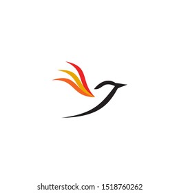 Bird simple logo design vector template