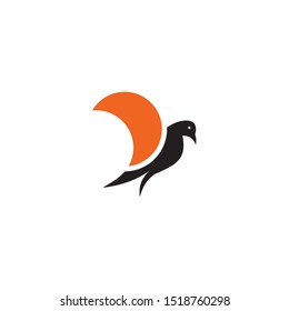 Bird simple logo design vector template