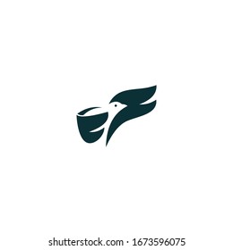 Bird simple logo design vector