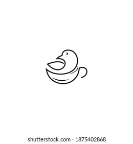 Bird simple logo design vector