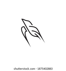 Bird simple logo design vector