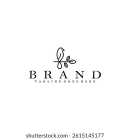 Bird simple logo design vector