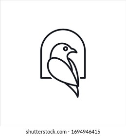 Logo-Umriss für die Vektorillustration von Vogel