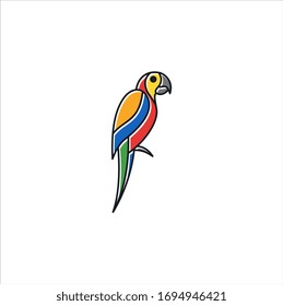bird simple logo line outline monoline vector icon illustration