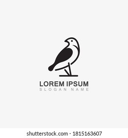 Bird simple modern logo black line art vector animal graphic design