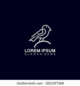 Bird simple modern logo creative line art vector animal graphic design