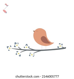 bird is singing on tree 