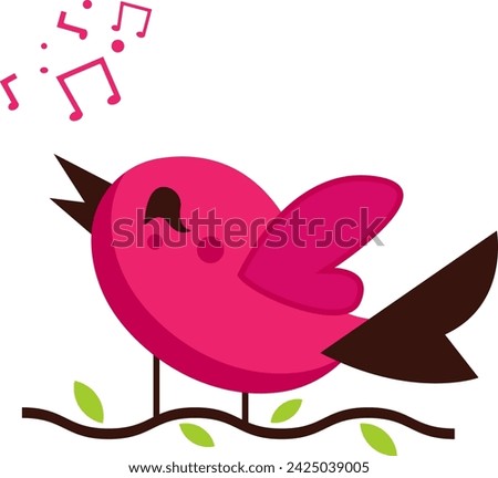 Bird Singing On The Tree Branches with Music