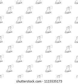 Bird singing pattern vector seamless repeating for any web design