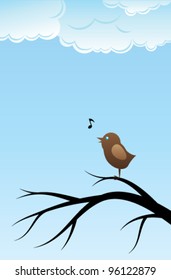 Vogelgesang auf Baumzweig
