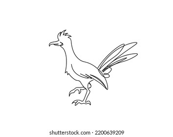 Bird single line art drawing, continues line vector illustration