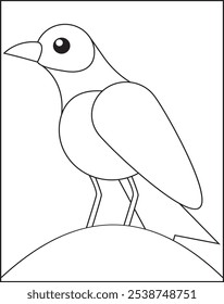 Bird single line design and line art vector drawing minimalism for tattoo logo and poster.