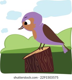 bird sitting on a branch against scenery