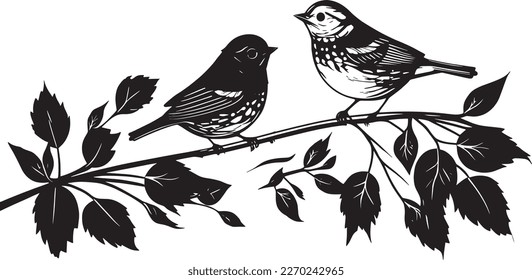 pájaro sentado en la ilustración vectorial de ramas