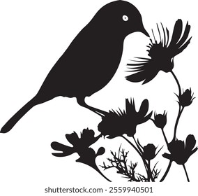 A bird is sitting on a flower in the garden.