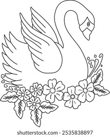 bird is sitting on a tree branch with flowers.