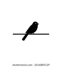 Bird Sitting on a Wire Representing Urban Bird Habitats