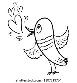 Bird. Sketch. Vector illustration