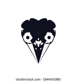 Bird skull face evil eyes logo icon sign tribal totem tattoo halloween symbol Hand drawn Mystical crazy design Fashion print for clothes apparel greeting invitation card banner poster flyer sticker