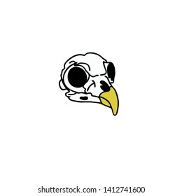 bird skull vector death & mortality concep cartoon style 