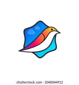Bird And Sky Blue Logo template