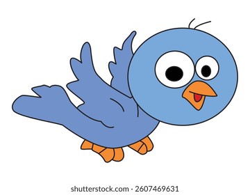 Bird smiling isolated on white background