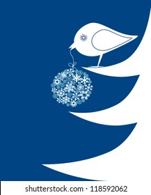 bird with snowflakes