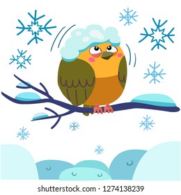 bird and snowflakes