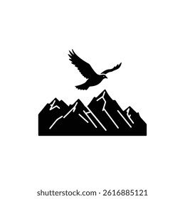 Bird Soaring Above Mountains Symbolizing Freedom and Exploration