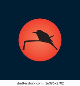 A bird solar background, vector illustration.