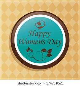 a bird and some text within an icon for the international women's day