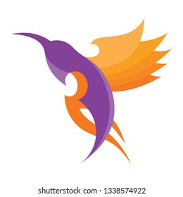 bird, sparrow fire logo design