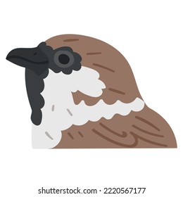 Bird. Sparrow. Flat vector illustration on white background.