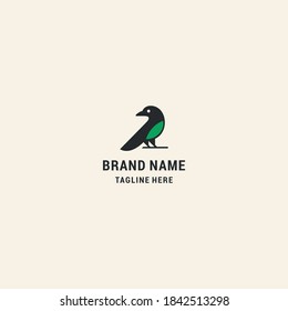 Bird, sparrow, stylized vector logo